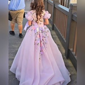 Princess Lilac Floral Appliqué Girls' Formal Dress